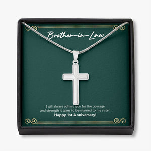 I Always Admire You stainless steel cross necklace front