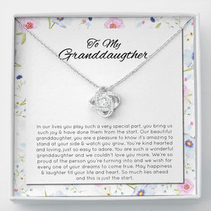 Happiness & Laughter love knot necklace front