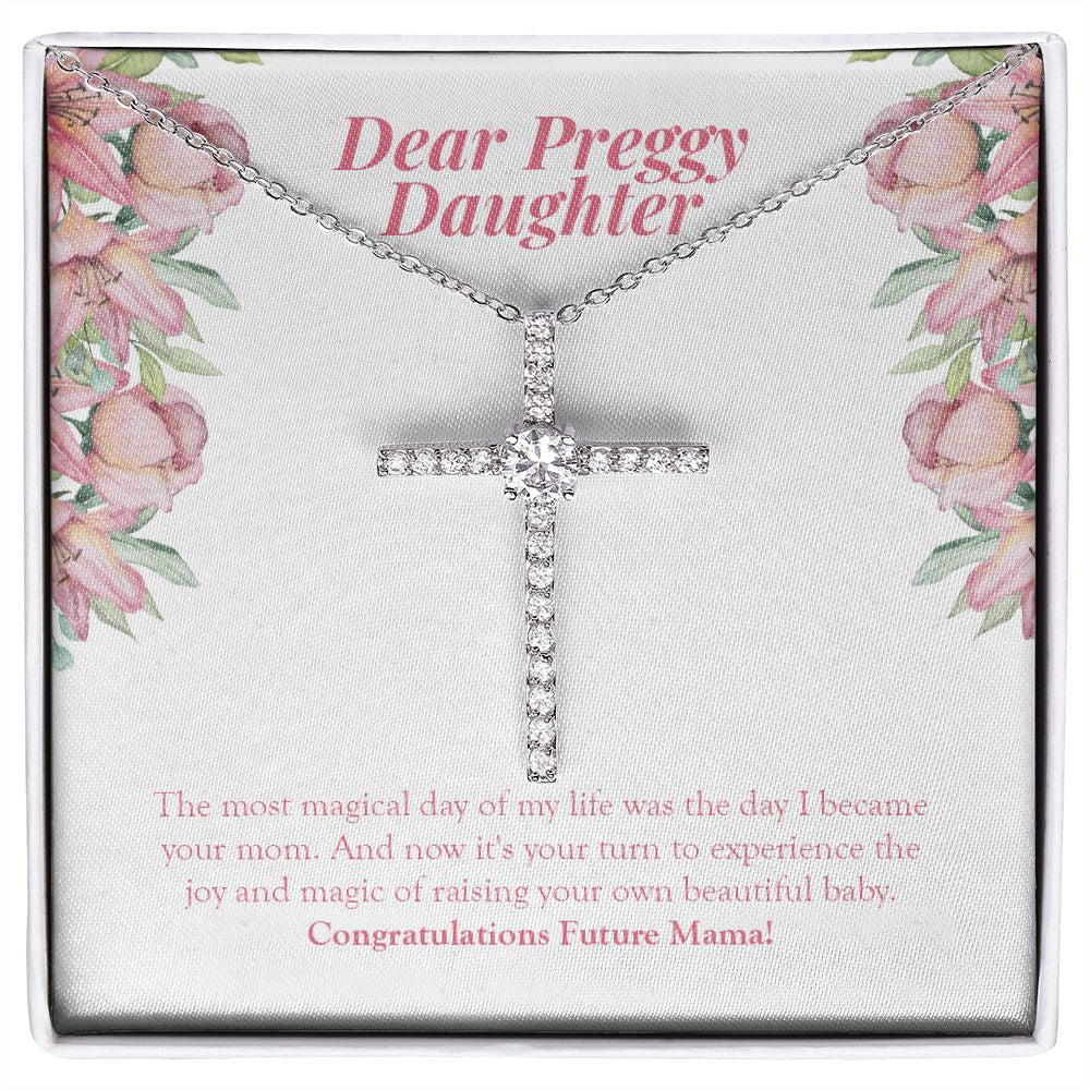 Most Magical Day Of My Life cz cross necklace front