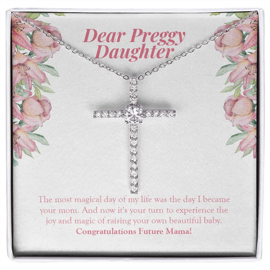 Most Magical Day Of My Life cz cross necklace front