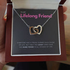 Stage of Life interlocking heart necklace luxury led box hand holding