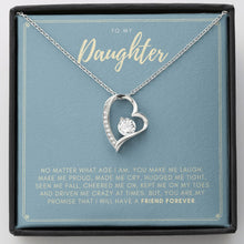 Load image into Gallery viewer, Crazy at Times forever love silver necklace front
