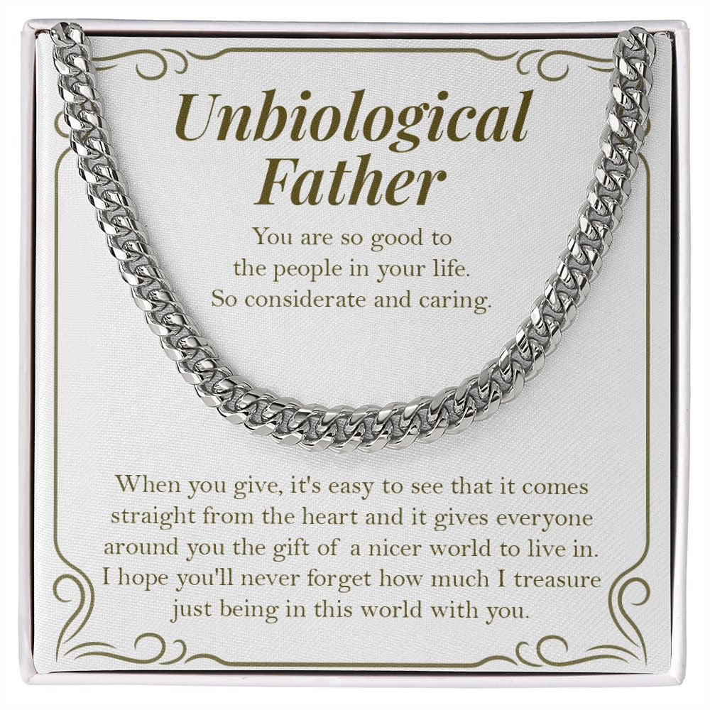 You Are A Treasure cuban link chain silver front