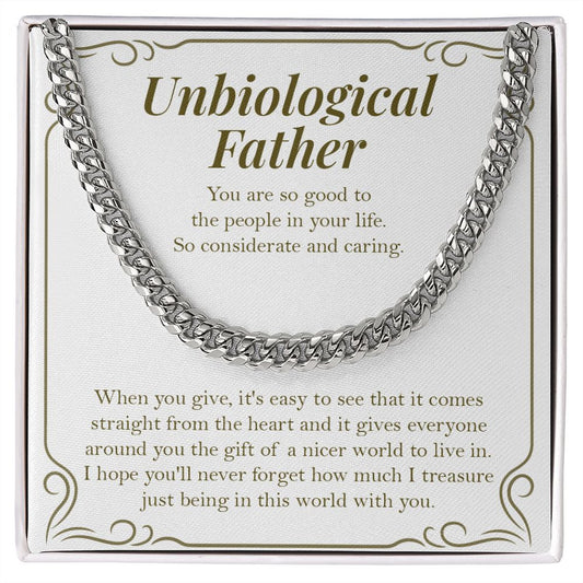 You Are A Treasure cuban link chain silver front