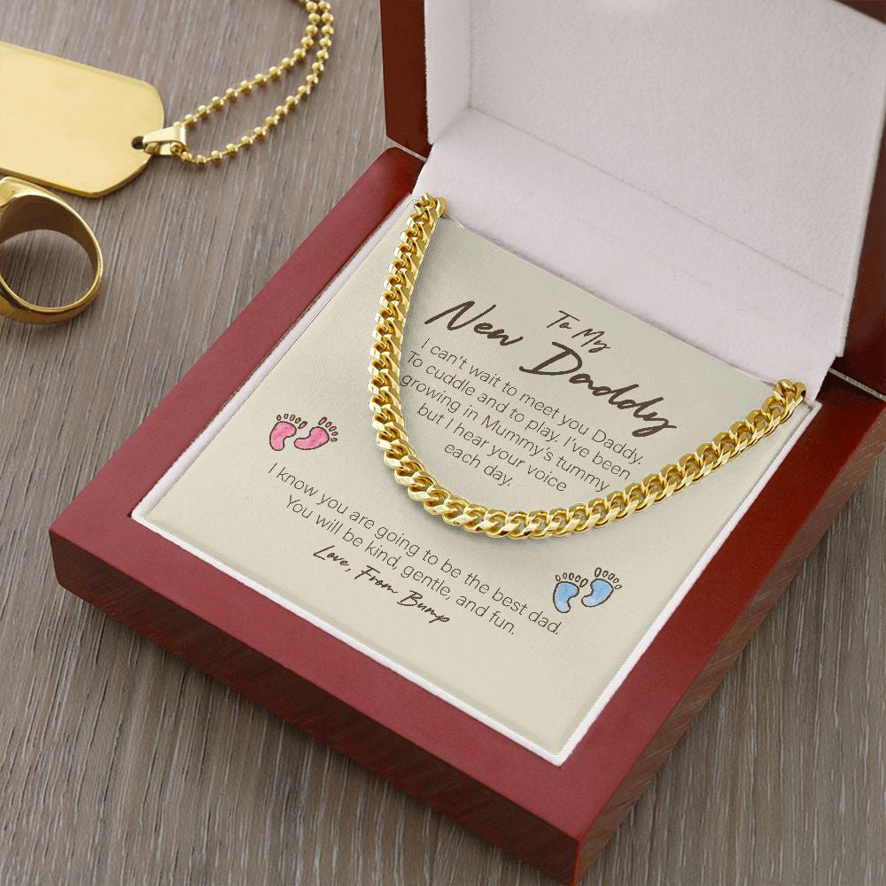 Can't Wait To Meet You cuban link chain gold luxury led box