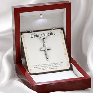 Good Things Without Efforts stainless steel cross premium led mahogany wood box