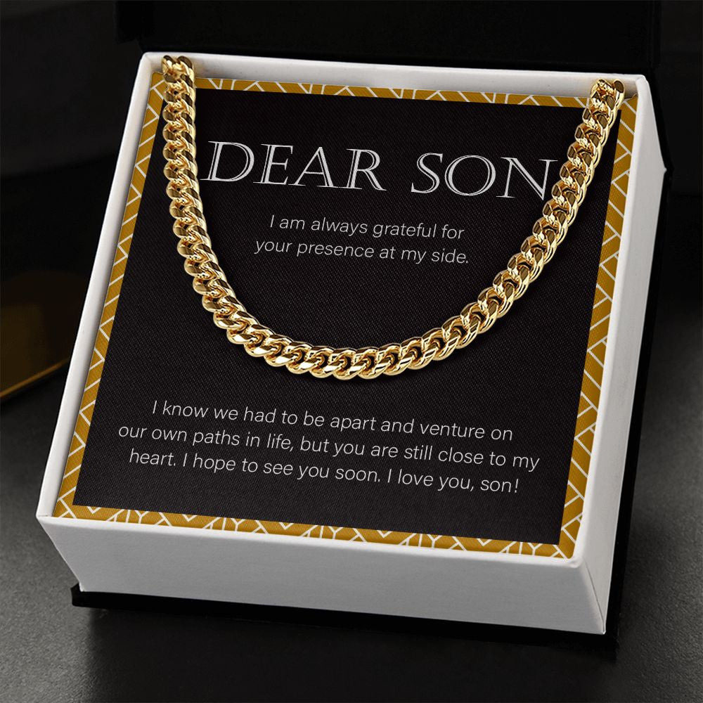 Close To My Heart cuban link chain gold standard box