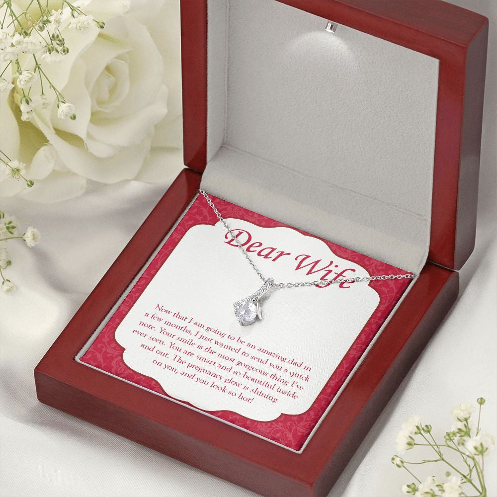 Pregnancy Glow Is Shining alluring beauty necklace premium led mahogany wood box