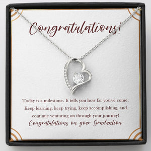 Today Is A Milestone forever love silver necklace front