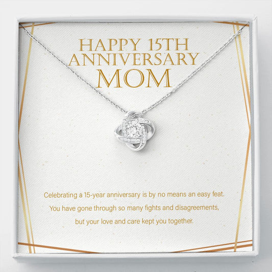 No Means An Easy Feat love knot necklace front
