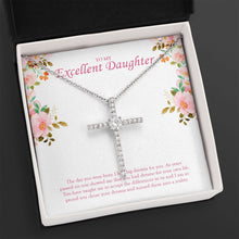 Load image into Gallery viewer, Accept The Differences cz cross necklace close up
