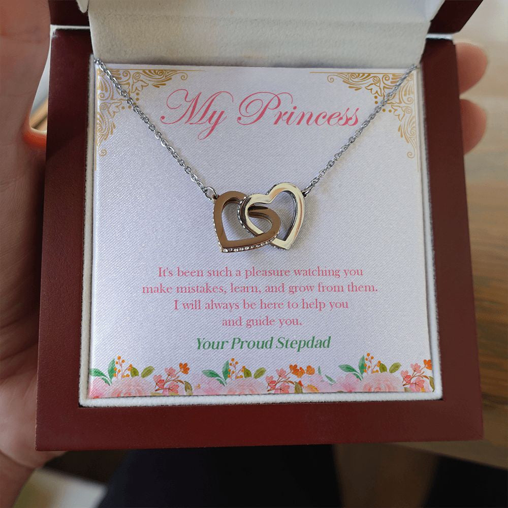 Always Be Here For You interlocking heart necklace luxury led box hand holding