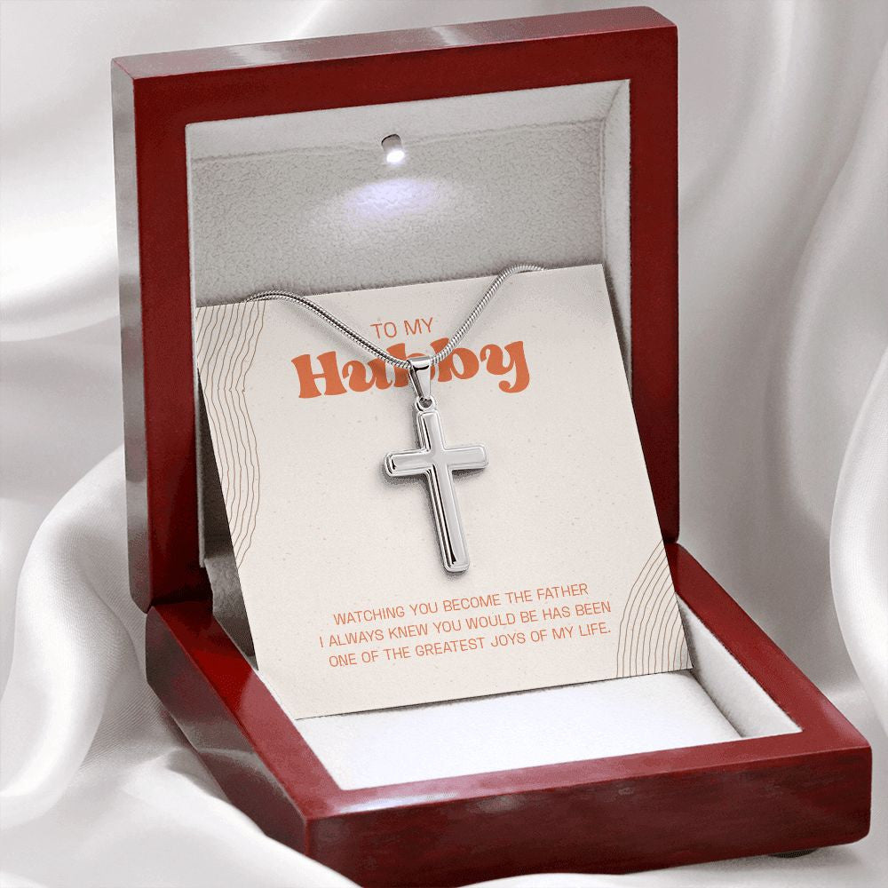 One of the Greatest stainless steel cross premium led mahogany wood box