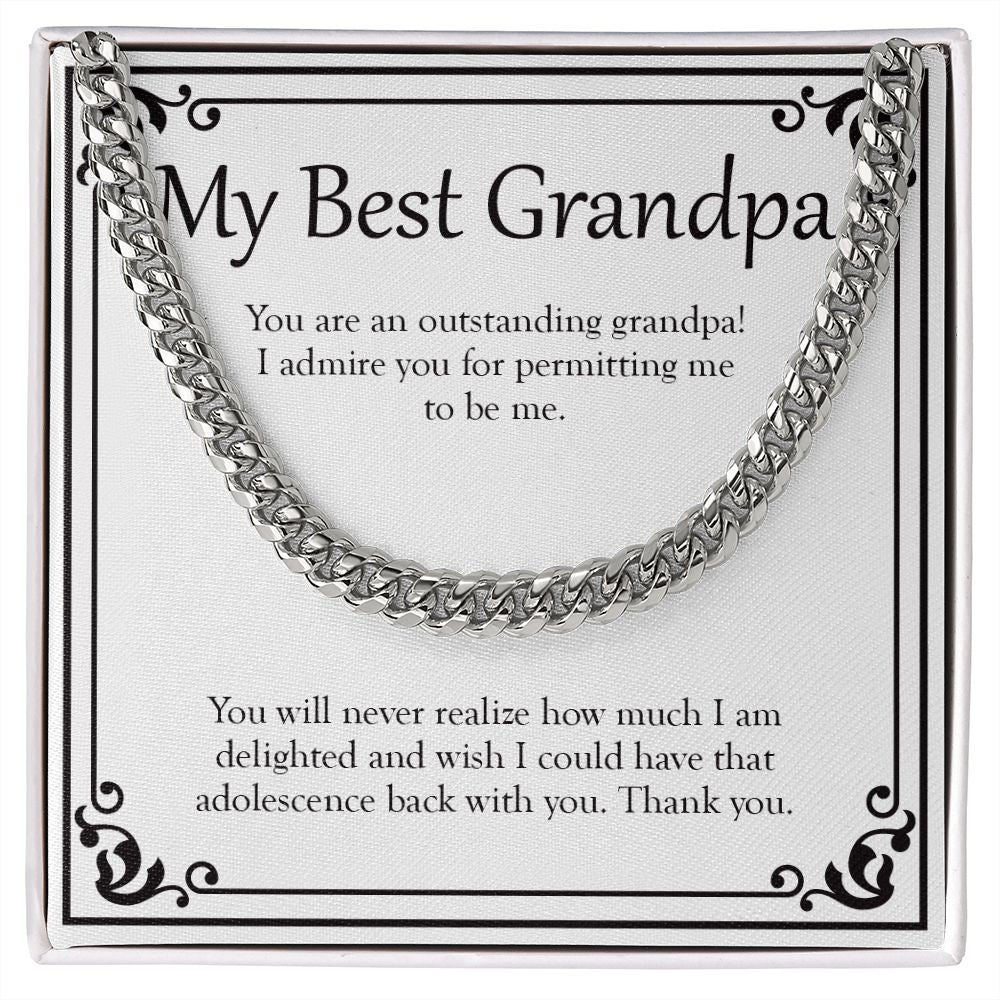 Adolescence Back With You cuban link chain silver front