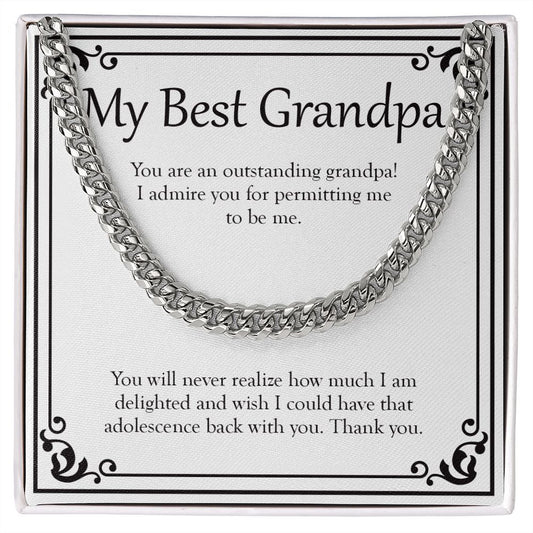 Adolescence Back With You cuban link chain silver front
