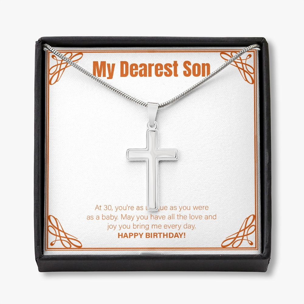 All The Love And Joy stainless steel cross necklace front