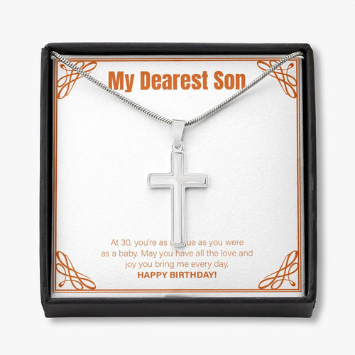All The Love And Joy stainless steel cross necklace front