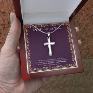Every Year That Goes By stainless steel cross luxury led box hand holding