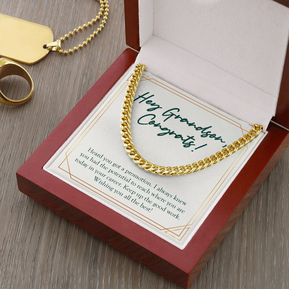 Keep Up The Good Work cuban link chain gold luxury led box