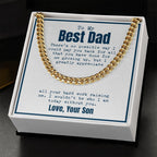 Hard work Raising Me cuban link chain gold standard box