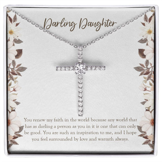 Darling Person As You cz cross necklace front