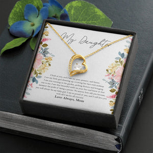 Pride of being a parent forever love gold necklace front