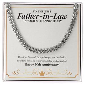 Unchangeable Love cuban link chain silver front