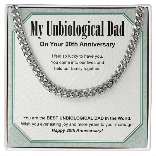 Everlasting Joy cuban link chain silver front