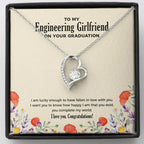 Lucky To Fall In Love forever love silver necklace front