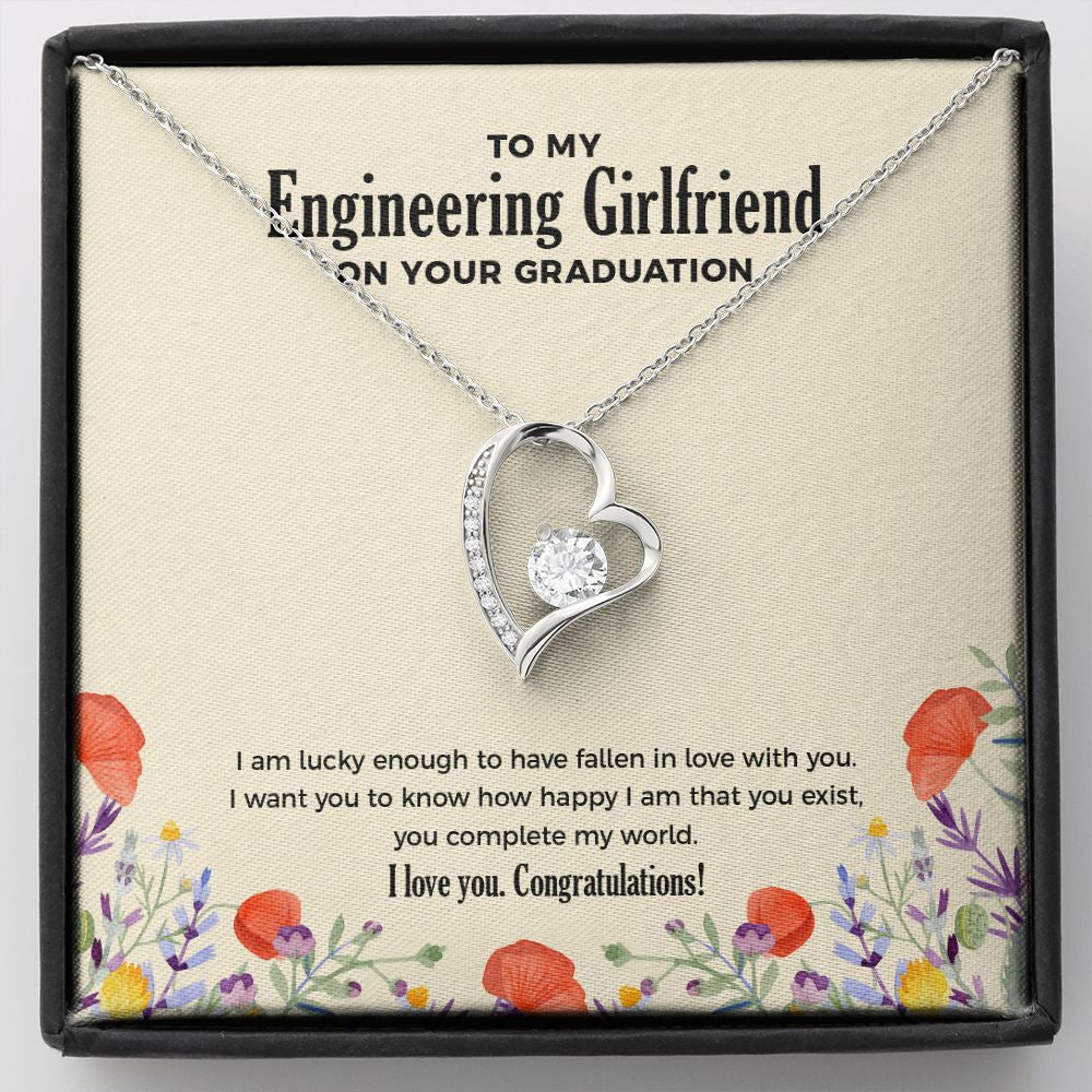 Lucky To Fall In Love forever love silver necklace front