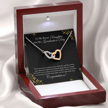 Load image into Gallery viewer, Lose Sight of the Shore interlocking heart necklace premium led mahogany wood box
