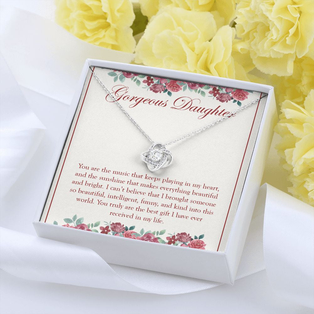 Our Beautiful Sunshine love knot pendant yellow flower
