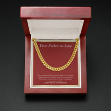 Load image into Gallery viewer, A Beautiful Marriage Bond cuban link chain gold mahogany box led
