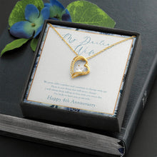 Load image into Gallery viewer, Keep Falling In Love forever love gold necklace front
