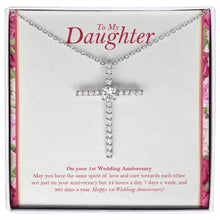 Load image into Gallery viewer, Same Spirit of Love cz cross necklace front
