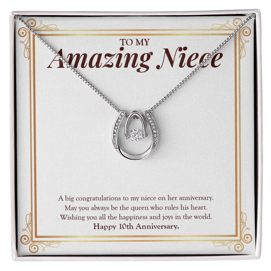 Who Rules His Heart horseshoe necklace front
