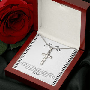 Heart Of A Father stainless steel cross luxury led box rose