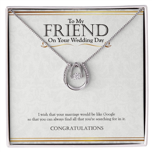 Be Like Google horseshoe necklace front