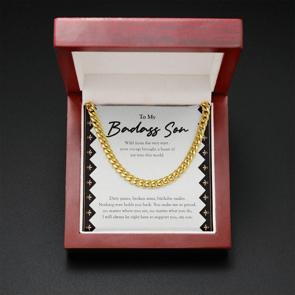 Wild From The Very Start cuban link chain gold mahogany box led