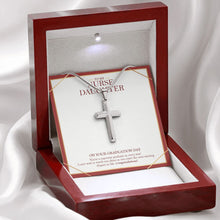 Load image into Gallery viewer, Exciting Chapter In Life stainless steel cross premium led mahogany wood box
