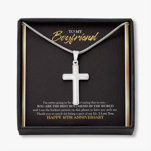 Have You With Me stainless steel cross necklace front