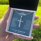 The Part Of Me I'll Always Need stainless steel cross standard box on hand