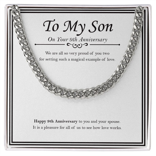 Proud To See cuban link chain silver front