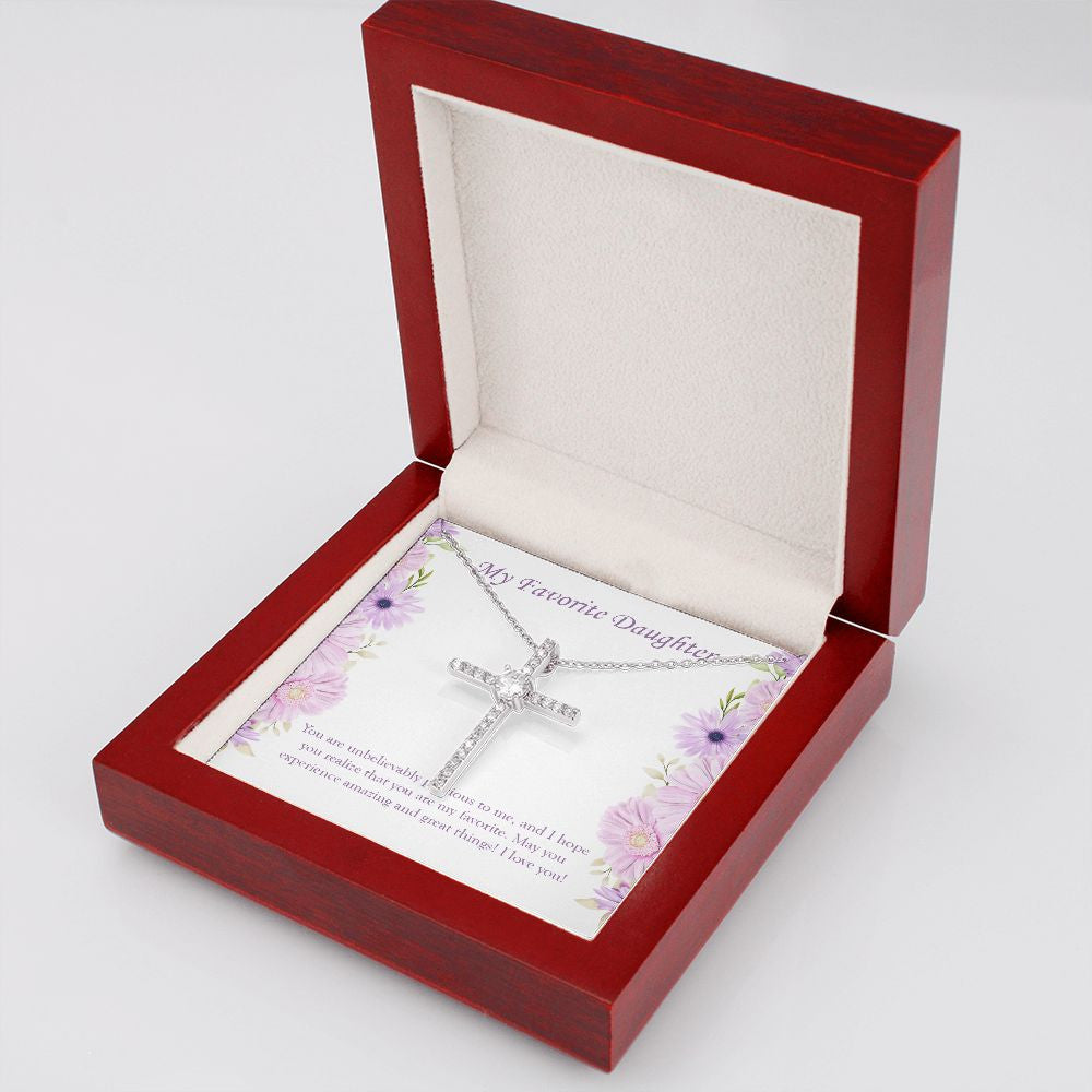 Unbelievably Precious To Me cz cross necklace luxury led box side view