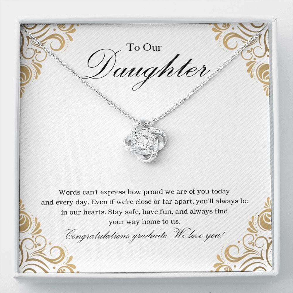Way Home To Us love knot necklace front