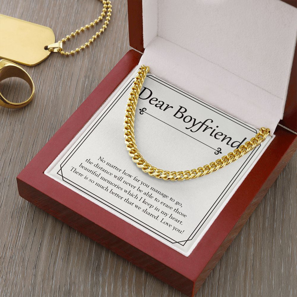 Beautiful Memories In My Heart cuban link chain gold luxury led box