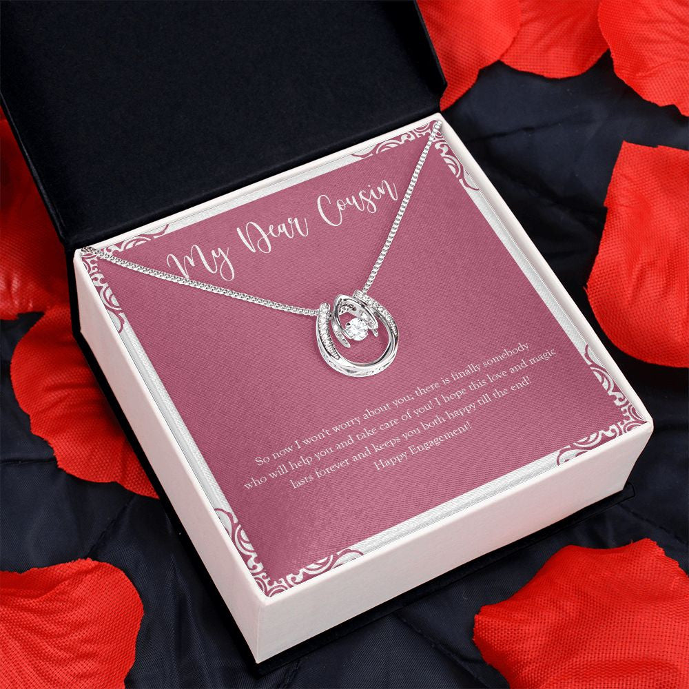 No Need To Worry horseshoe pendant red flower