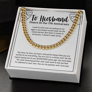 Eggs In One Basket cuban link chain gold standard box