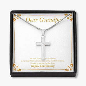 Marriage Filled With Love stainless steel cross necklace front