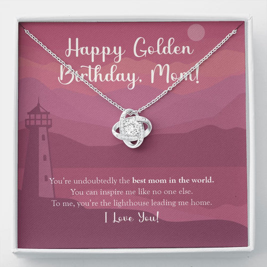 You Are My Lighthouse love knot necklace front